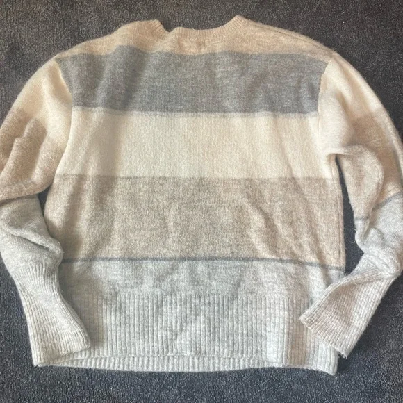H&M Block Striped Sweater With Brown, Cream, and Gray Colors Size Small - Picture 3 of 5